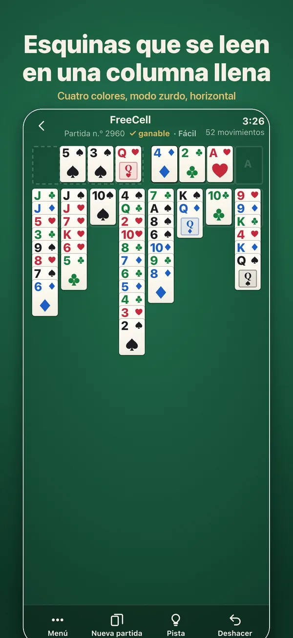 Una partida de FreeCell