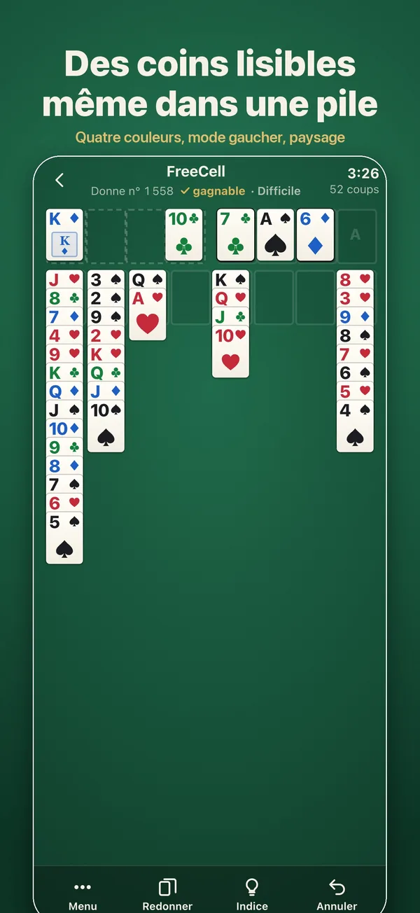 Une partie de FreeCell