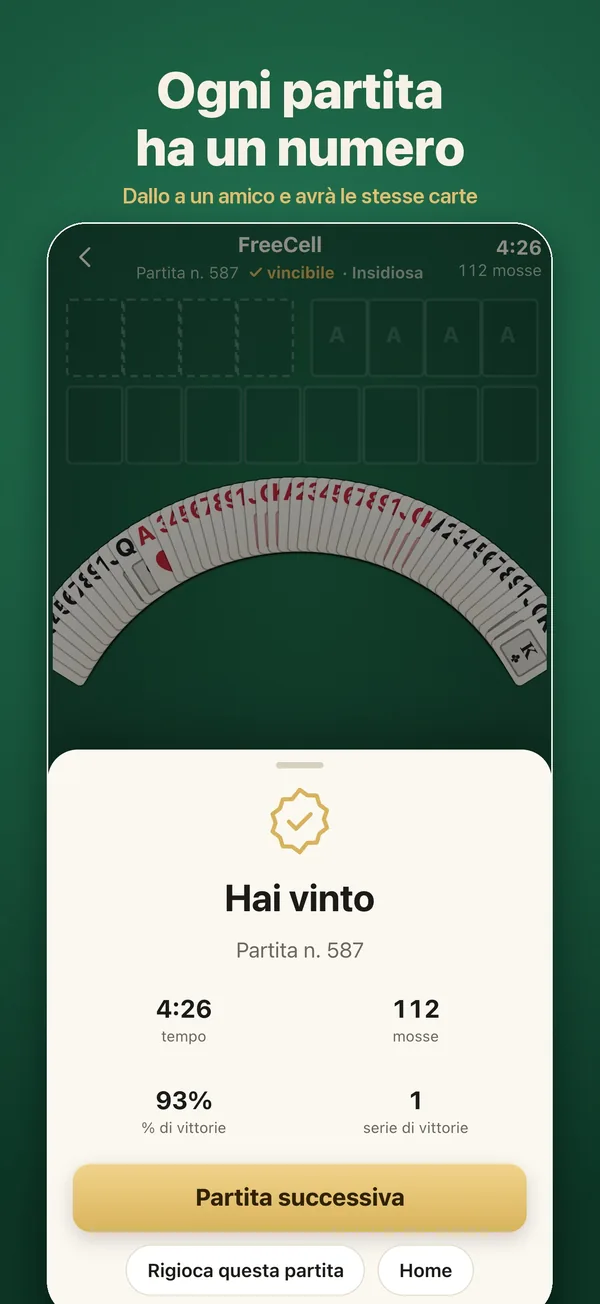 Una partita vinta con il suo numero