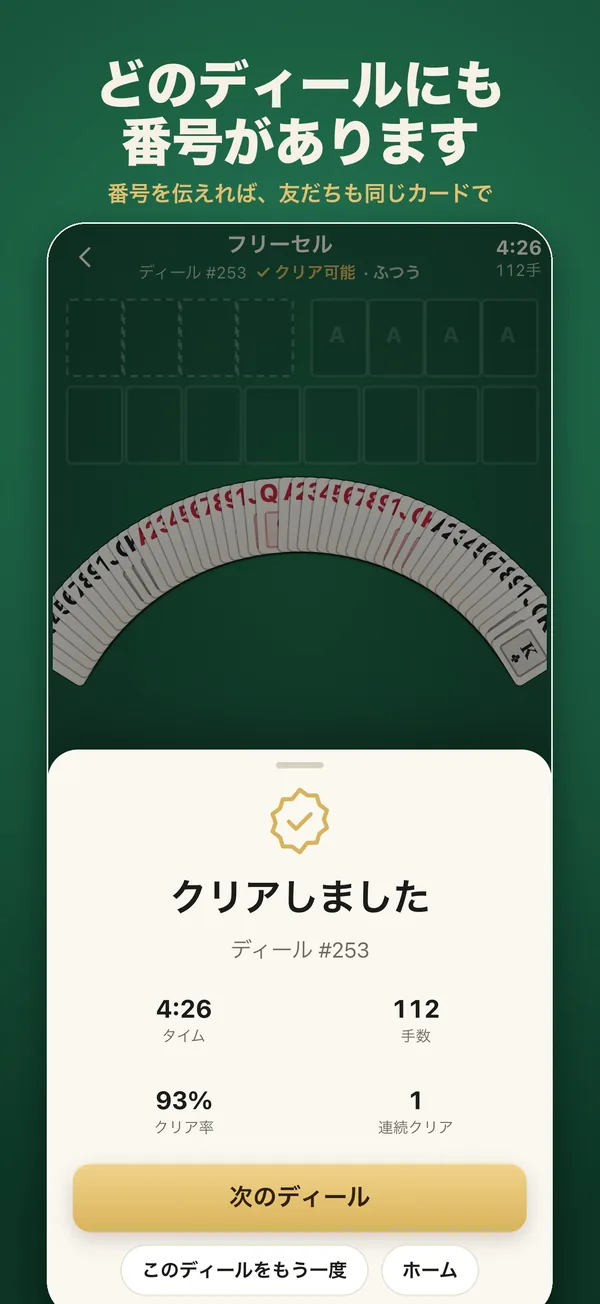 番号付きの勝ったディール